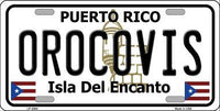 Orocovis Puerto Rico State Background Metal Novelty License Plate