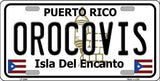 Orocovis Puerto Rico State Background Metal Novelty License Plate