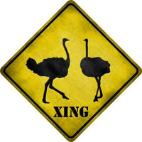 Ostrich Xing Novelty Metal Crossing Sign