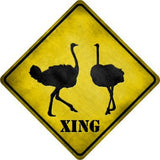 Ostrich Xing Novelty Metal Crossing Sign