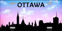 Ottawa City Silhouette Metal Novelty License Plate