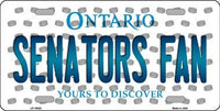 Ottawa Senators NHL Fan Ontario Canada State Background Metal Novelty License Plate