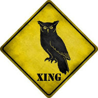 Owl Xing Novelty Metal Crossing Sign