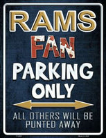 Los Angeles Rams Fan Novelty Parking Sign