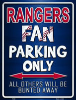 Texas Rangers Fan Novelty Parking Sign