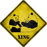 Pandas Xing Novelty Metal Crossing Sign