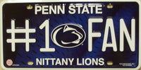 Penn State #1 Fan Metal Novelty License Plate