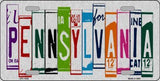 Pennsylvania License Plate Art Brushed Aluminum Metal Novelty License Plate