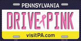 Drive Pink Pennsylvania Novelty Metal License Plate