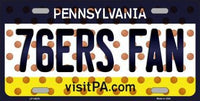 Philadelphia 76ers NBA Fan Pennsylvania Novelty State Background Metal License Plate
