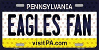 Philadelphia Eagles NFL Fan Pennsylvania State Background Novelty Metal License Plate