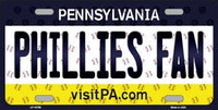 Philadelphia Phillies MLB Fan Pennsylvania Novelty State Background Metal License Plate