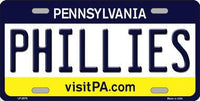 Philadelphia Phillies Pennsylvania Novelty State Background Metal License Plate