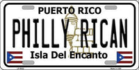 Philly Rican Puerto Rico State Background Metal Novelty License Plate