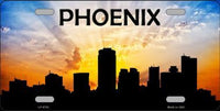Phoenix City Silhouette Metal Novelty License Plate