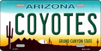 Phoenix Coyotes Arizona Novelty State Background Metal License Plate