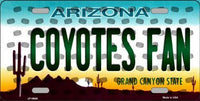 Phoenix Coyotes NHL Fan Arizona Novelty State Background Metal License Plate