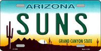 Suns Arizona Novelty State Background Metal License Plate