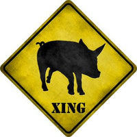 Pig Xing Novelty Metal Crossing Sign