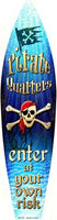 Pirate Quarters Metal Novelty Surf Board Sign