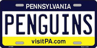Pittsburgh Penguins Pennsylvania Novelty State Background Metal License Plate