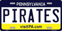Pittsburgh Pirates Pennsylvania Novelty State Background Metal License Plate