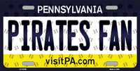 Pittsburgh Pirates MLB Fan Pennsylvania Novelty State Background Metal License Plate