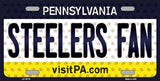 Pittsburgh Steelers NFL Fan Pennsylvania State Background Novelty Metal License Plate