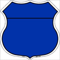 Blue Black Plain Highway Shield Metal Sign