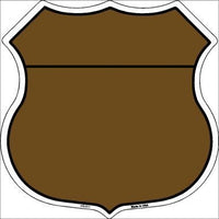 Brown Black Plain Highway Shield Metal Sign
