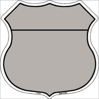 Gray Black Plain Highway Shield Metal Sign