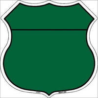 Green Black Plain Highway Shield Metal Sign
