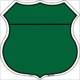 Green Black Plain Highway Shield Metal Sign