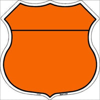 Orange Black Plain Highway Shield Metal Sign