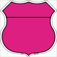 Pink Black Plain Highway Shield Metal Sign