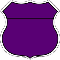 Purple Black Plain Highway Shield Metal Sign