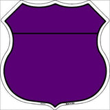 Purple Black Plain Highway Shield Metal Sign