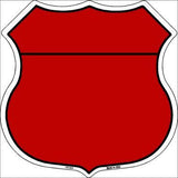 Red Black Plain Highway Shield Metal Sign