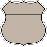 Tan Black Plain Highway Shield Metal Sign