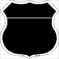 Black White Plain Highway Shield Metal Sign