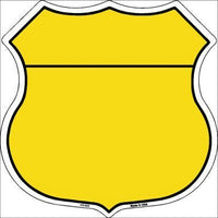 Yellow Black Plain Highway Shield Metal Sign