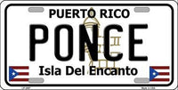 Ponce Puerto Rico State Background Metal Novelty License Plate