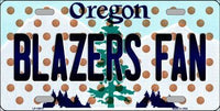 Trail Blazers NBA Fan Oregon Novelty State Background Metal License Plate