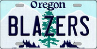 Trail Blazers Oregon Novelty State Background Metal License Plate