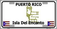 Puerto Rico Novelty State Background Metal License Plate