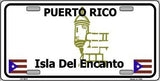 Puerto Rico Novelty State Background Metal License Plate