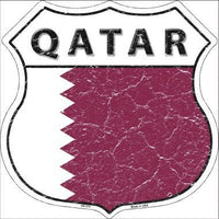 Qatar Country Flag Highway Shield Metal Sign