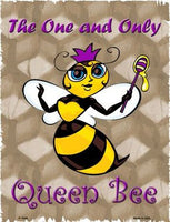 Queen Bee Purple Letters Metal Novelty Parking Sign