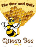 Queen Bee Gold Honeycomb Metal Novelty Parking Sign