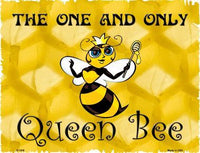 Queen Bee Horizontal Gold Metal Novelty Parking Sign